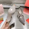 Rene Caovilla Strass Dekoration Kleid Schuh aushöhlen Abendschuhe Pumps spitze Zehen Stiletto Sandalen Luxus-Designer hohe Schuhe Fabrikschuhe