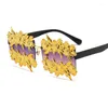 Óculos de sol 2023 Moda quadrada quadro de metal feminino designer acionando lentes de sol Óculos diamantes Eyewear uv400 gafas de sol mujer