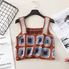 Camisoles Tanks Knit Tank Top Femme Binder Chest Crochet Corset Femme Debardeur Femmes Camisoles for Women Tops Crop Tanks Cami Drop 230506