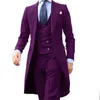 Men's Suits Blazers Royal Blue Long Tail Coat 3 Piece Gentleman Man Suit Smoking Da Sposo Moda Maschile Per Giacca Ballo Sposa Gilet Con 230506