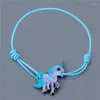 Bracelets porte-bonheur YIZIZAI Animal cheval au galop Bracelet pour femmes corde élastique amitié bijoux accessoires enfants cadeau de noël