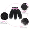 Hair Bulks Kinky Curly Human Bundles 100 Malaysian Natural Color Thicker Ends 230505