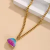 Pendant Necklaces Bohemia Colorful Shell Pendent Metal Gold Color Chain Necklace For Women Fashion Beach Party Jewelry