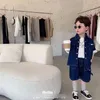 家族マッチ服2023春夏の子供服の男の子スーツデニムトップジーンズパンツ2pcsセット幼児カジュアルキッズ服2 12年230506