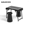 Campingmöbel Blackdog Schwarz Camping Klapptisch Tragbares Set Aluminiumlegierung PE Picknicktische und Stühle Hocker