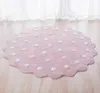 Rugs Playmats Round Polka Dot Cloud Kids Area Rug - Baby Infants Crawling Mat Cotton Tent Play Game Carpet Nursery