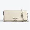 Pochette Rock Swing Your Wings Zadig Voltaire Bag Womens Handväska axeldesigner Clutch Bag Mens äkta lädervingkedja lyx klassisk crossbody The Tote påsar