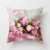 Cushion Decorative Pillow Rose Flower Pink Cushion Cover Nordic Style Home Wedding Decoration Sofa Bed Car Lumbar case 45x45cm Polyester Case 230505