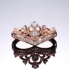 Bröllopsringar ly-designa krona form kvinnor engagemang rosguld färg fancy förslag för tjej graciös cz mode smycken