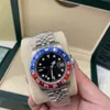 Pepsi GMT Batman Relógio Masculino Batman Relógio Clean Factory Genie 40mm Relógio 904L Oyster Pulseira Jubileu Bisel Cerâmico Mostrador Preto Root Beer relógio limpo vipwatch