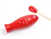 Röd fiskform tonblock slagverk kreativa trägemusik instrument barn dagis tecknad självlärarhjälpmedel leksaker grossist