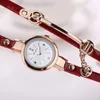 Wristwatches Watches Fashion Rings Women's PU Strap Bracelets Performance Goods Wholesale 6pcs