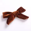 Hair Accessories Children Baby Fashion Solid Velvet Clips For Girls Kids Knot Bow Hairgrips Barrettes Women Wholesale
