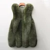 Damesvesten faux bontvest winter middellange lengte tank top slanke pluche jas casual temperament warme dames slijtage