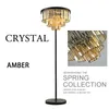 Modern golvstående lampa för vardagsrummet Smokey Long Crystal Chandelier golvljus sovrum h.63 tum d.17 tum