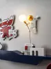 Стеновая лампа Детская комната мальчики и девочки с проводкой бесплатно творческая мультипликационная экологическая экологическая кровати для луны
