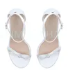 Sandały Seksowne Bowknot Crystal Burzacz pasek na wysokim obcasie zwięzła kobieta Summer Fashion Stiletos Lady Shoe Plus Size 57-CHC-30