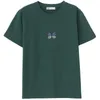 Kvinnors T -skjortor American Retro Butterfly broderade Green Women Summer Cotton Loose Y2K Street Fashion Art Tops Tees