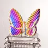 Objetos decorativos Figuras Padrão de diamante Cristal Butterfly Ornament Home Gift El Decoration 230506