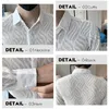 Men's Casual Shirts Long Sleeve Lace Striped Chemise Homme Plus Size 4XL Button Down Slim Fit Night Club Men Fashion Luxury Mens Clothing