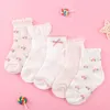 3pcs Girls Pairs/Lot Spring Summer Cotton Kids Socks Cute Flowers Pattern For Children Baby