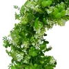 Dekorativa blommor Shamrock Wreath Green Wreaths for Ytter Door Irish St Patricks Day Bouquet Artificial Garland Home Wall Decorations