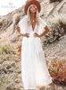 Kadın mayo seksi bikini örtbaslar uzun beyaz tunik rahat yaz plaj elbisesi zarif kadın kıyafetler giymek mayo kapağı up up q1208 230505