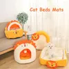 Kattenbedden bed huis winter warme huisdier mand gezellige kitten lounger kussen tent zeer zachte kuilmat voor katten grot lit pour chat