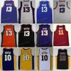 Vintage Basketball Steve 13 Nash Jersey 10 mężczyzn Santa Clara Broncos 11 Koszulki College Sport Purple Białe białe żółte zszyte