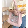 Evening Bags Korean Shoulder Bag For Women Corduroy Female Handbags Cotton Cloth Shopping Ladies Tote Shopper Large Student Book