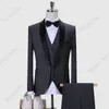 Erkekler Suits Blazers Thorndike Erkekler 3 Parça Siyah Fit Sıradan Sağdı Ordu Yakası İş Smokedoları Resmi Düğün Blazer Pantolon Yelek 230506