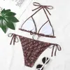 Fashion Bikini Womens Sexy Swimwear Triangle Split Swimsuit Letter