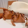 2023-Drawstring Lucky Bag Women torebka na ramię miękka skórzana luksusowa marka marki crossbody żeńskie wiadro w chmurze