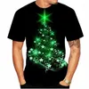 T-shirt da uomo T-shirt da uomo unisex Camicia per albero di Natale leggermente elastica Uomo Festival Costume Streetwear Cool Hip Top manica corta