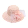 Cappelli a tesa larga Moda Fiore in pizzo Cappello da festa grande per donna Spiaggia Fiori solari Fedora da sposa da donna elegante