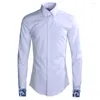 Camisas casuais masculinas chegam moda de manga longa em nuvem bordada de algodão de alta qualidade de alta qualidade m l xl 2xl 3xl 4xl