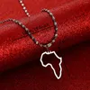 Chains Country Silver Gold Color Stainless Steel Africa Map Pendants Necklaces African Jewelry