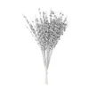 Fleurs décoratives 10pcs Fleur Artificielle Noël Paillettes Baies Tiges Décorations Simulation Mousse Berry Branche Fête De Vacances Maison De Noël