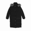 Hommes vers le bas veste d'hiver grande taille 4xl Long canard manteau hommes grande fourrure Parka vêtements 2023 épais chaud Ropa Hiver 981201