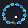 Bracelets à maillons Gracieux Ocean Blue Water Tear Drop Shaped Mystic Opal Bracelet Stone