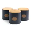 Megachef Kitchen Food Storage and Organization 5 Piece Lasister em cinza com tampas de bambu