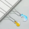 Chaînes 2 pièces mode loup embrasser Couple pendentif collier pour unisexe mignon bon ami cadeau tendance fête acier inoxydable bijoux