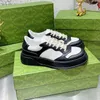 Designer Bedruckte geprägte Sneaker Schuhe Herren Damen Freizeitschuh Retro-Trainer Dicker Boden Echtes Leder Klassisches Segeltuch in Beige und Ebenholz Luxus-Sneaker EU46 a4