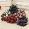 Decorative Flowers 12 Heads/lot Berry Stamen Artificial Flower Glass Cherry Party For Home El Wedding Office Garden Decoration