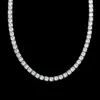 Fine Jewelry Hip Hop 925 Sterling Silver VVS Moissanite Diamond Cluster Iced Out Tennis Chain Bracelet Collier Pour Hommes Femmes
