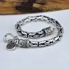 REAL PURE 925 Sterling Silver Armband Men Link Chain Peace Lines Corsair Bästa gåvor Vintage Punk Thai Armband Man