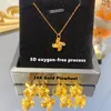 Hanger kettingen echte 999 pure gouden rozen prachtige sieraden voor vrouw en vriendin cadeau 24k vier blad klaver dames s ketting 230506