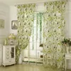 Curtain Curtains With Loops At Top For Sliding Glass Door Panel Tulle 1 Window Fabric Voile Leaves Drape Sheer Home