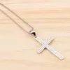 Pendentif Colliers 925 Argent Couleur Collier Et Dames Mode Croix Zircon Bijoux Accessoires Cadeau