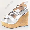 Designer-Sandalen Mode Frauen Handmade Buckle Strap Sexy Wedges High Heel Open Toe Charm 9 Farben Party Schuhe US-Größe 5-20